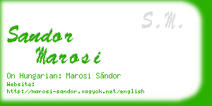sandor marosi business card