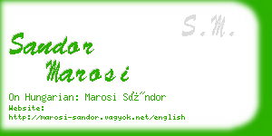 sandor marosi business card
